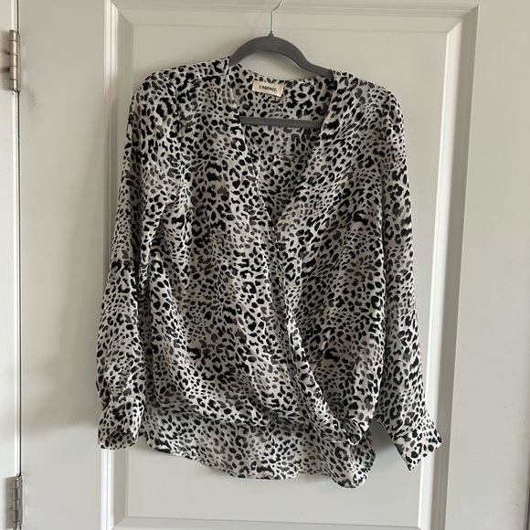 - L’ Agence Wrap Blouse V-Neck Long Sleeve